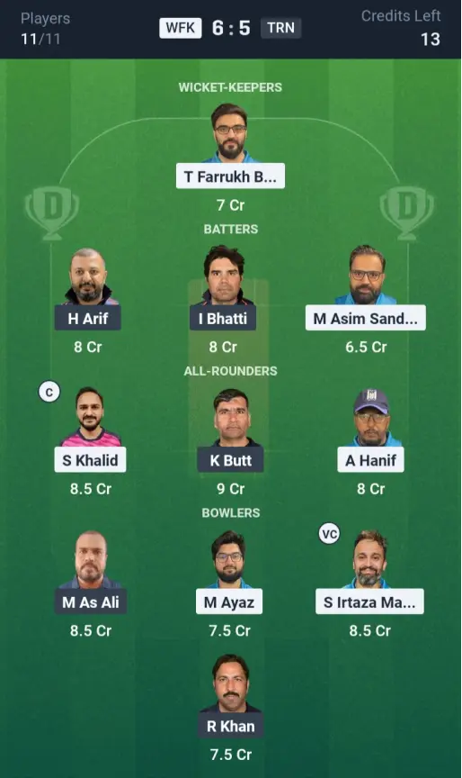 WFK vs TRN Grand League Team