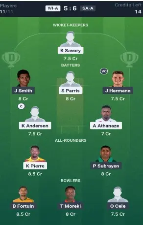 WI-A vs SA-A GL Team