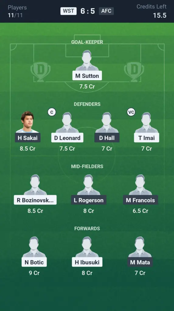 WST vs AFC Small League Team
