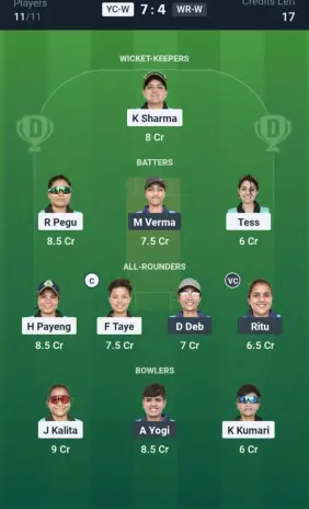 YC-W vs WR-W Small League Team