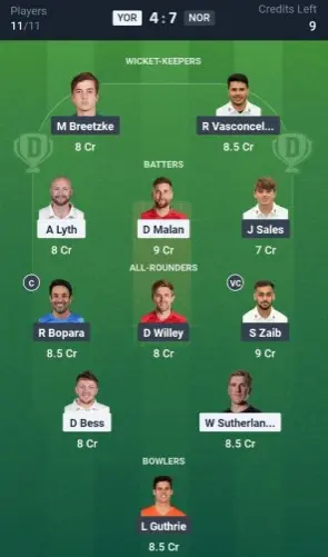 YOR vs NOR GL Team