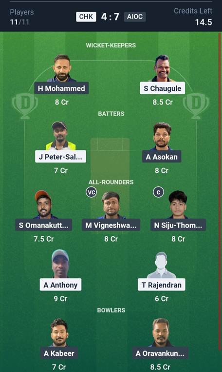 CHK vs AIOC Grand League Team