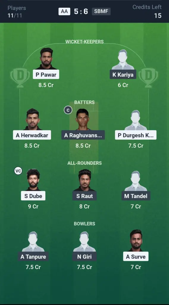 AA vs SBMF SL Team