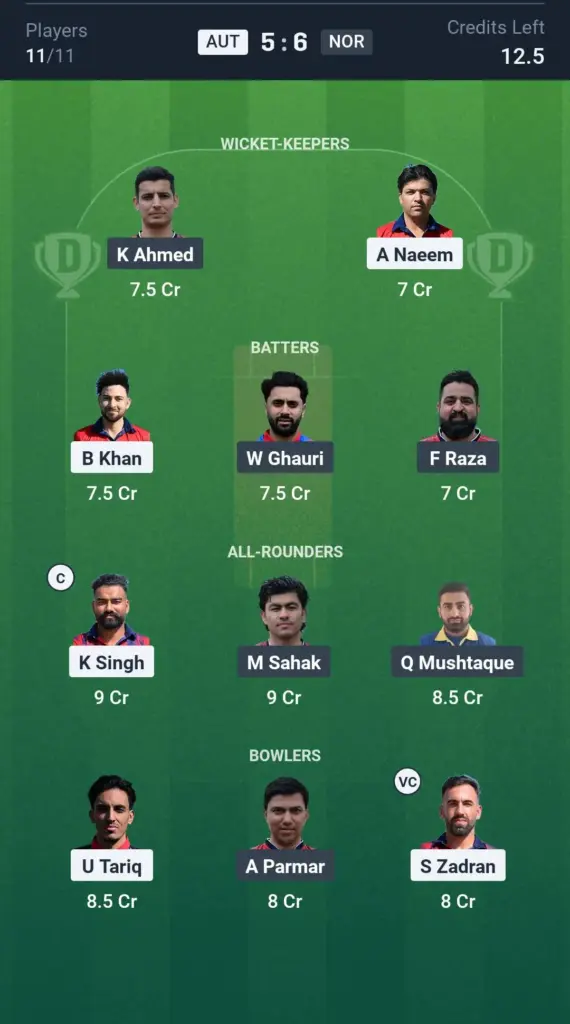 AUT vs NOR Small League Team