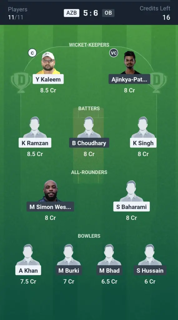 AZB vs OB Small League Team