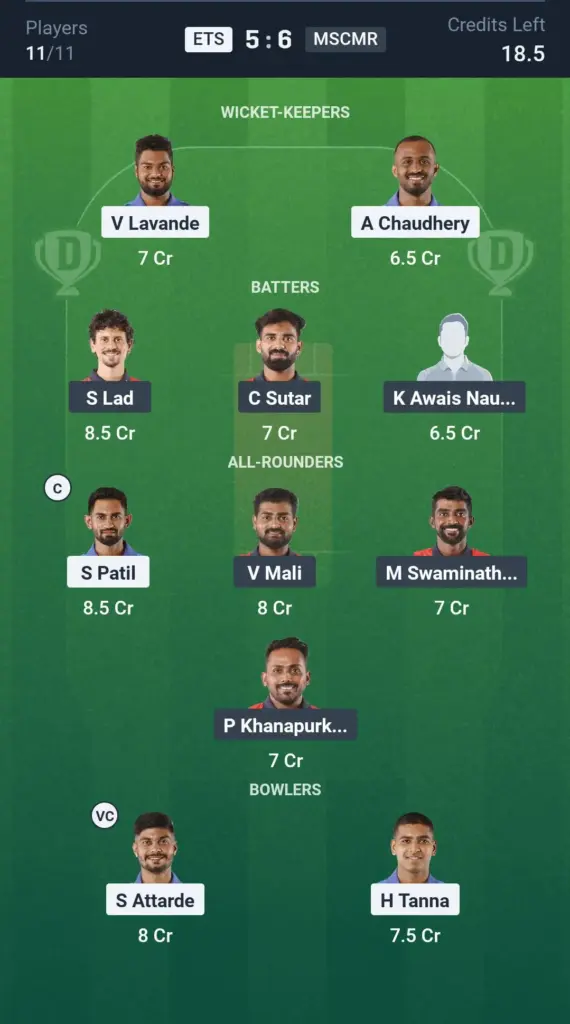 ETS vs MSCMR Grand League Team