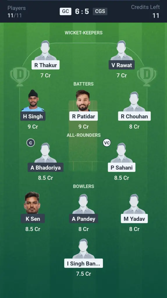 GC vs CGS Grand League Team