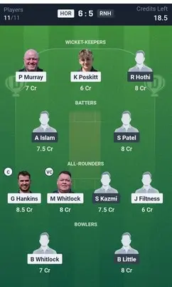 HOR vs RNH SL Team