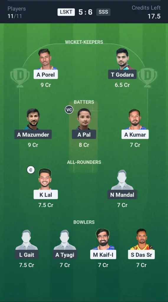 LSKT vs SSS Grand League Team