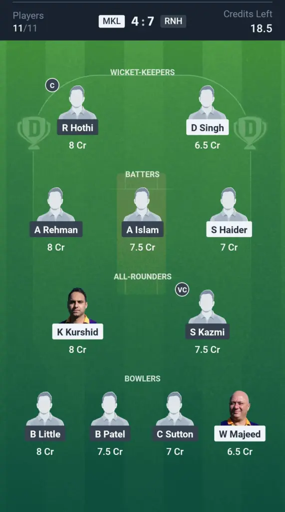 MKL vs RHN GL Taem