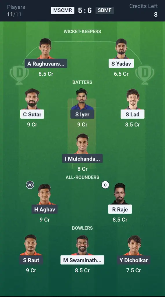 MSCMR vs SBMF Grand League Team
