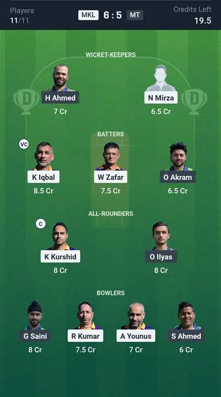 MT vs MKL Small League Team