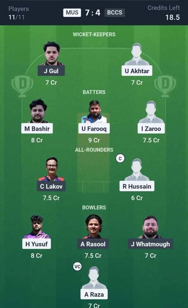 MUS vs BCCS Small League Team