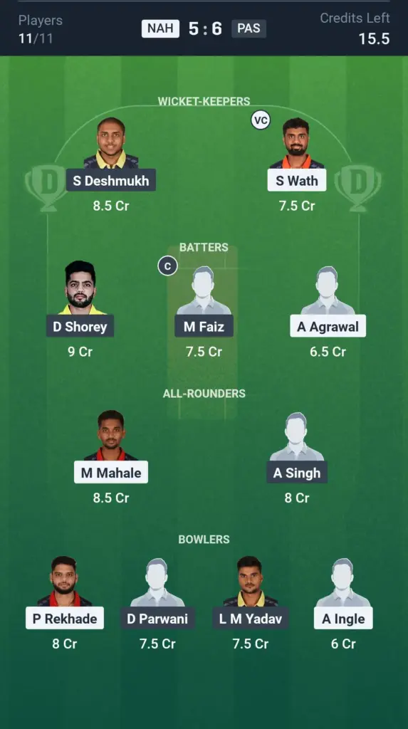 NAH vs PAS Grand League Team