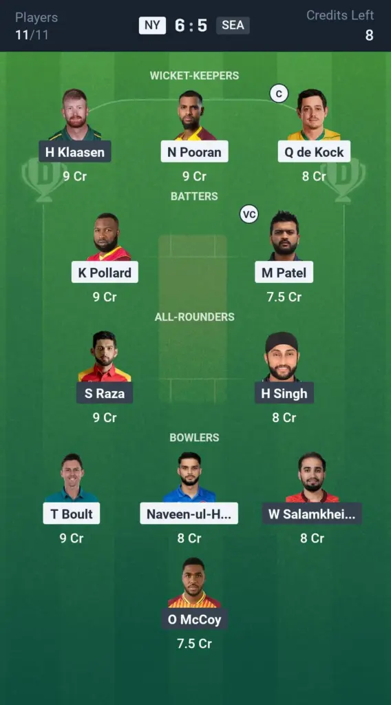 NY vs SEA SL team