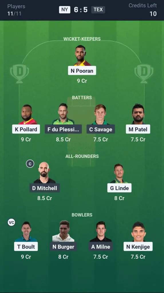 NY vs TEX Grand League Team