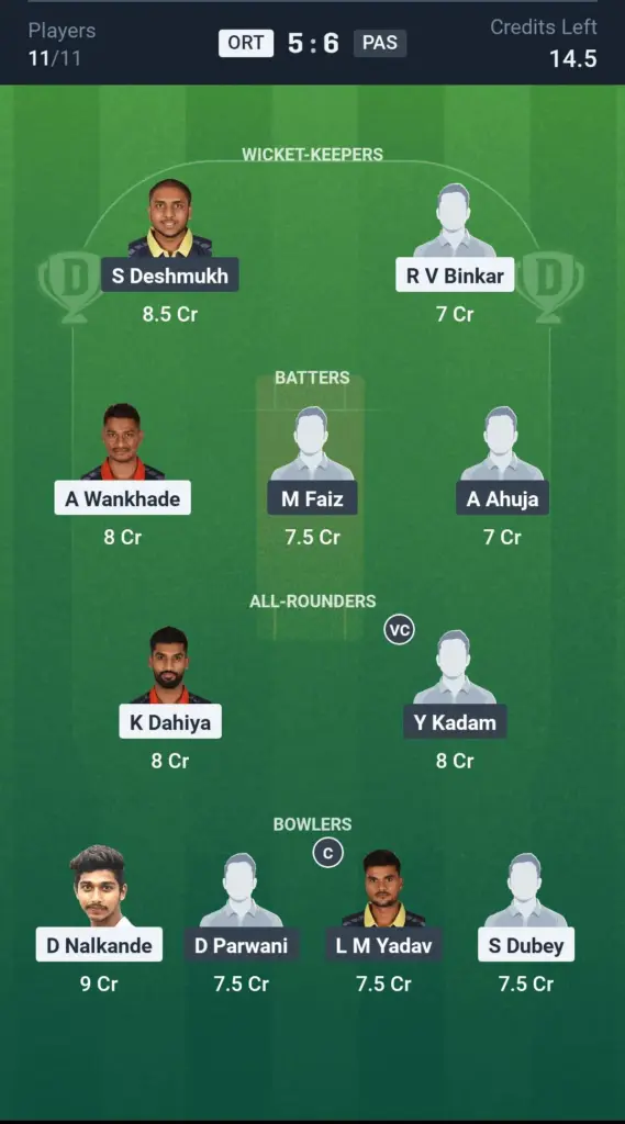 ORT vs PAS Grand League Team