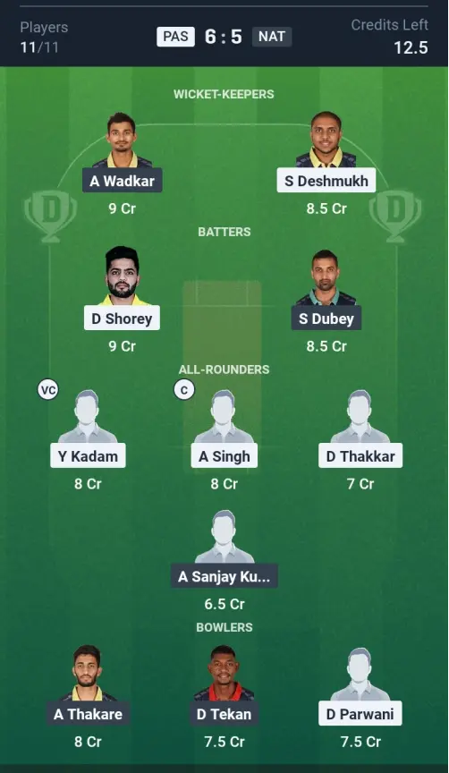 PAS vs NAT Grand League Team
