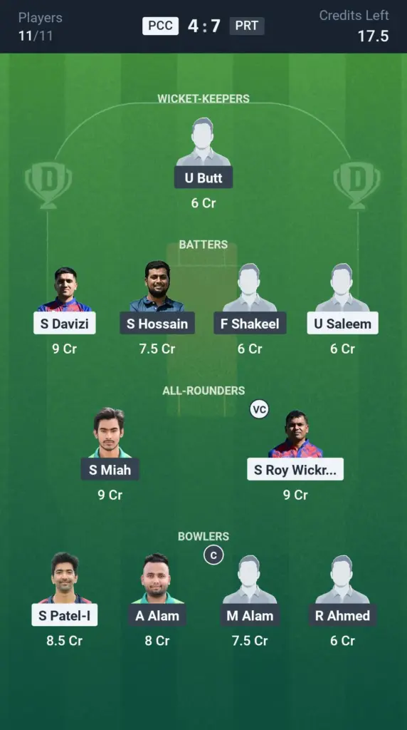 PCC vs PRT GL Team