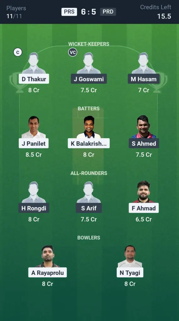 PRS vs PRD Grand League Team