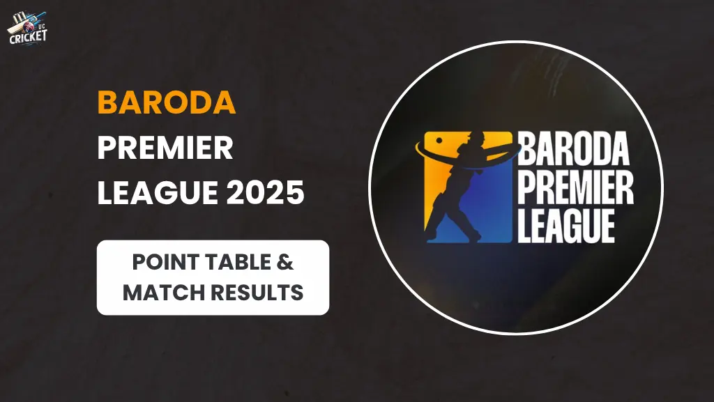 Points Table of Baroda Premier League 2025 and Match Result