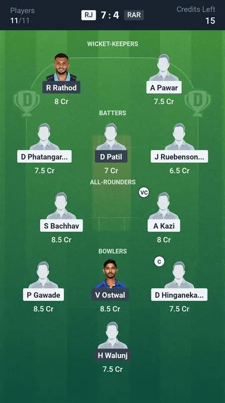 RJ vs RAR Small League Team