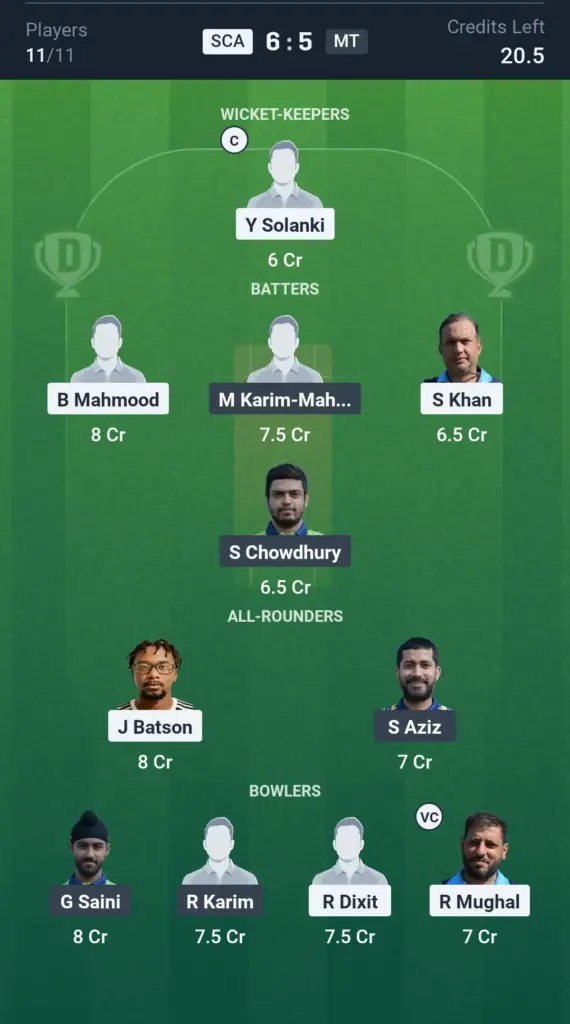 SCA vs MT Grand League Team