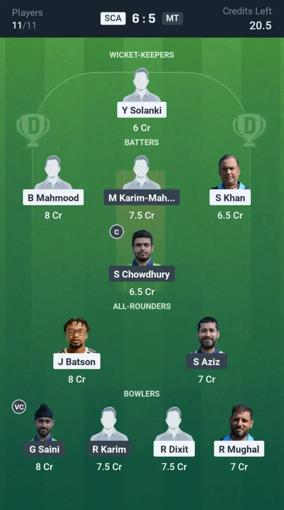 SCA vs MT Small League Team