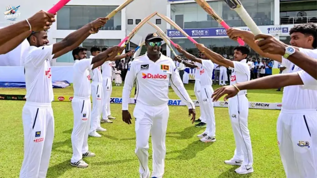 SRI Lanka gives guard of Honour to Angleo Mathews