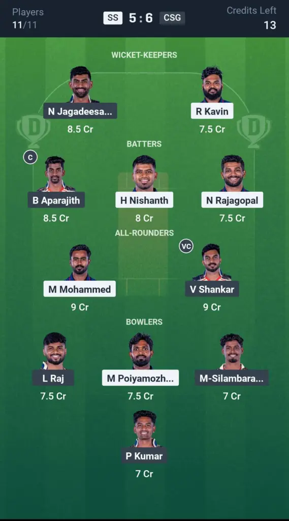 SS vs CSG SL team