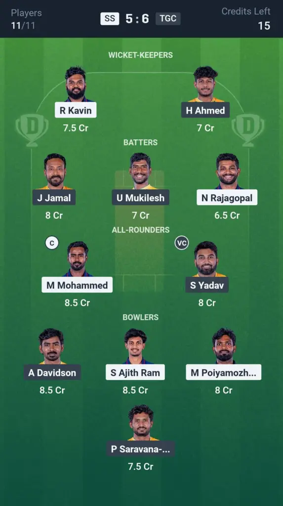 SS vs TGC Grand League Team
