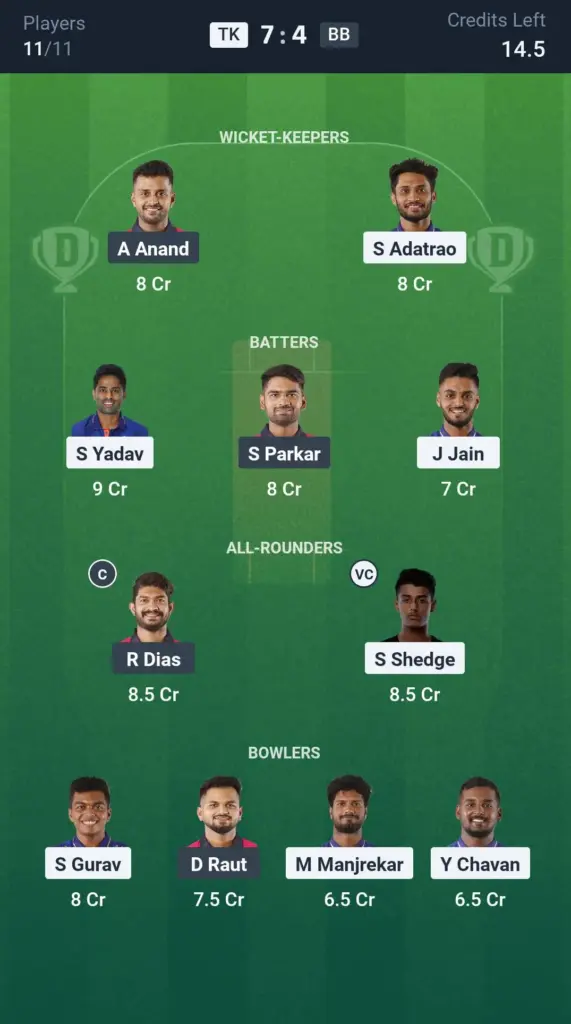 TK vs BB Grand League Team