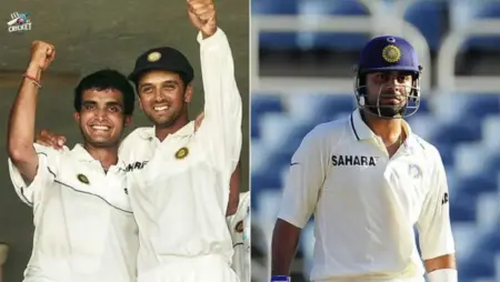 Virat Kohli, Rahul Dravid and Sourav Ganguly