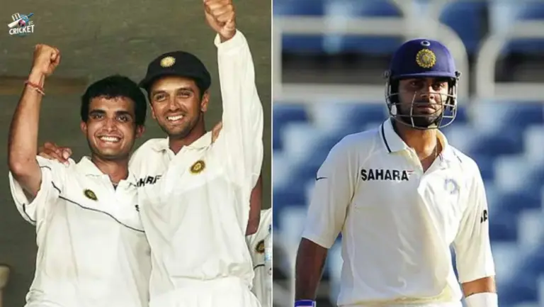 Virat Kohli, Rahul Dravid and Sourav Ganguly