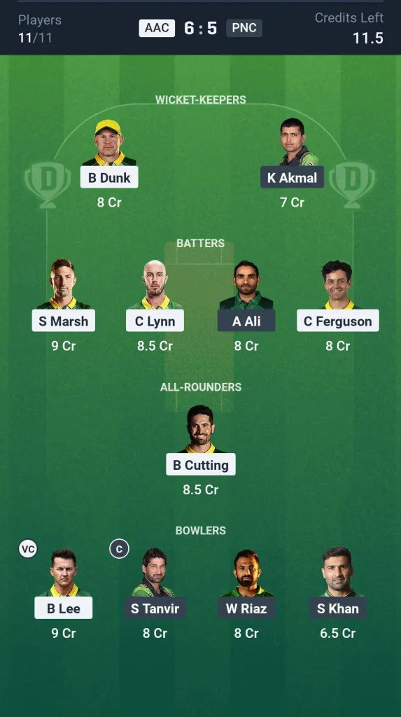 AAC vs PNC Grand League Team