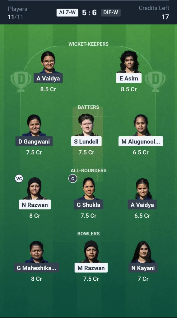 ALZ-W vs DIF-W Grand League Team