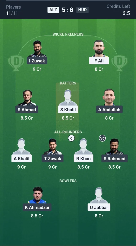 ALZ vs HUD Grand League Team