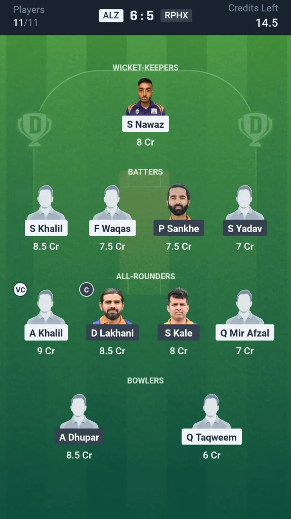 ALZ vs RPHX Grand League Team