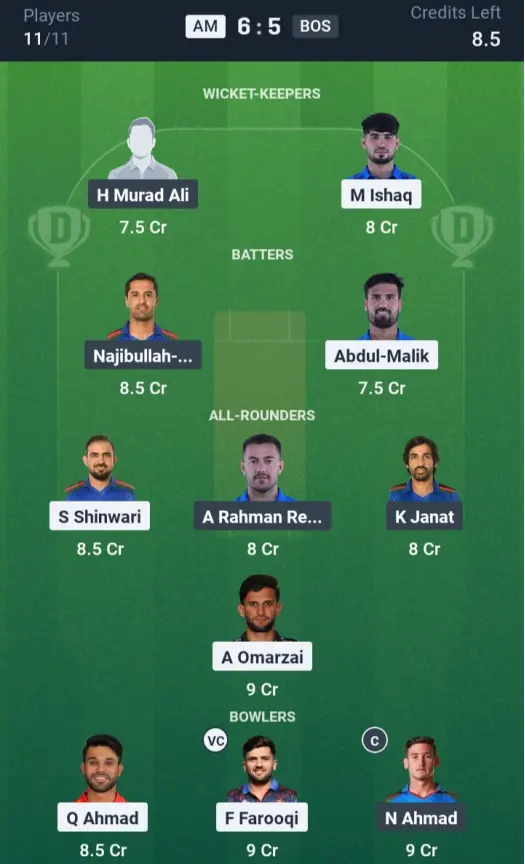 AM vs BOS Small League Team