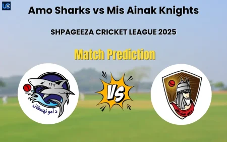 Who will Win Amo Sharks vs Mis Ainak Knights? Match Prediction – SHPAGEEZA CRICKET LEAGUE 2025 Amo Sharks vs Mis Ainak Knights Match Prediction