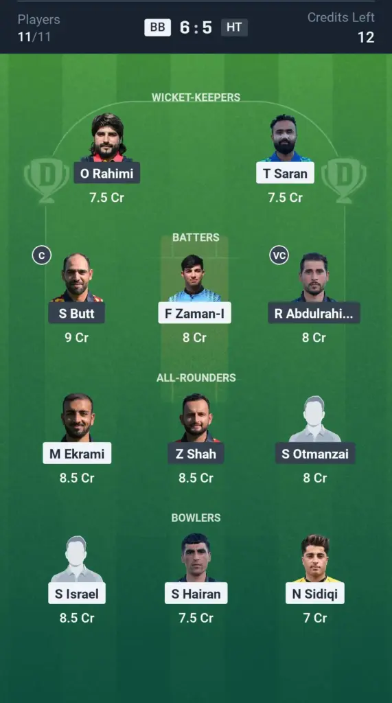 BB vs HT Small League Team