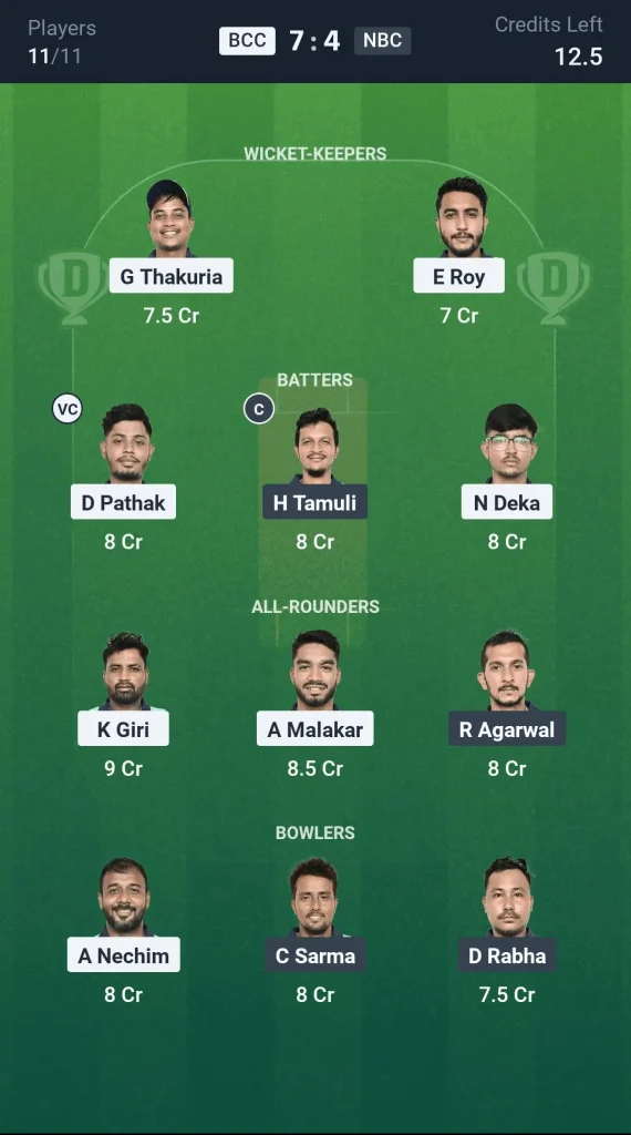 BCC vs NBC Small League Team