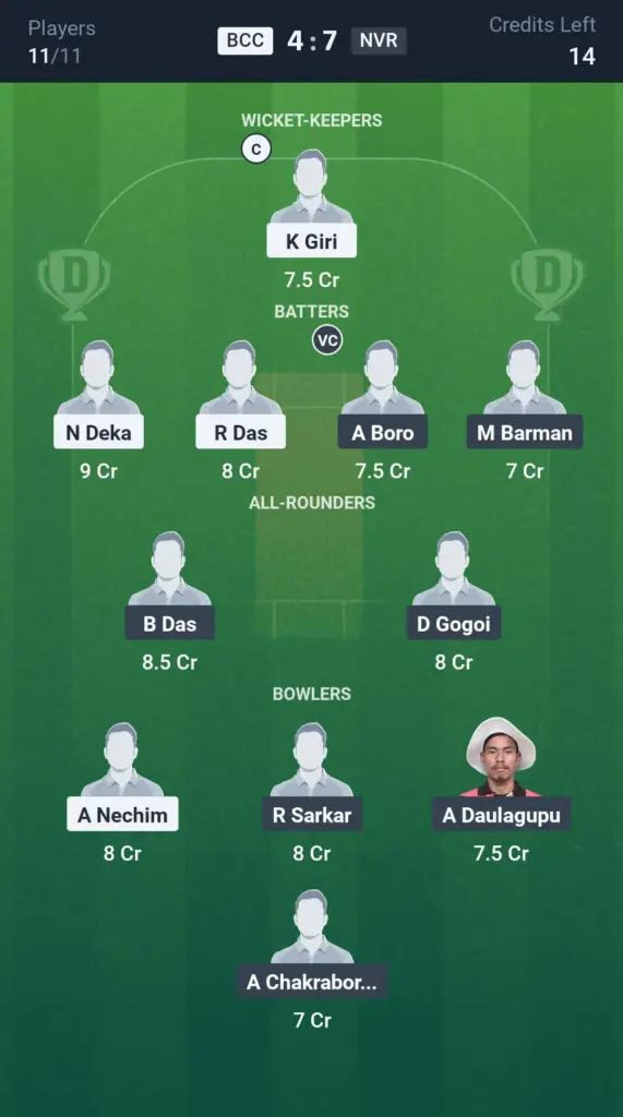 BCC vs NVR Small League Team