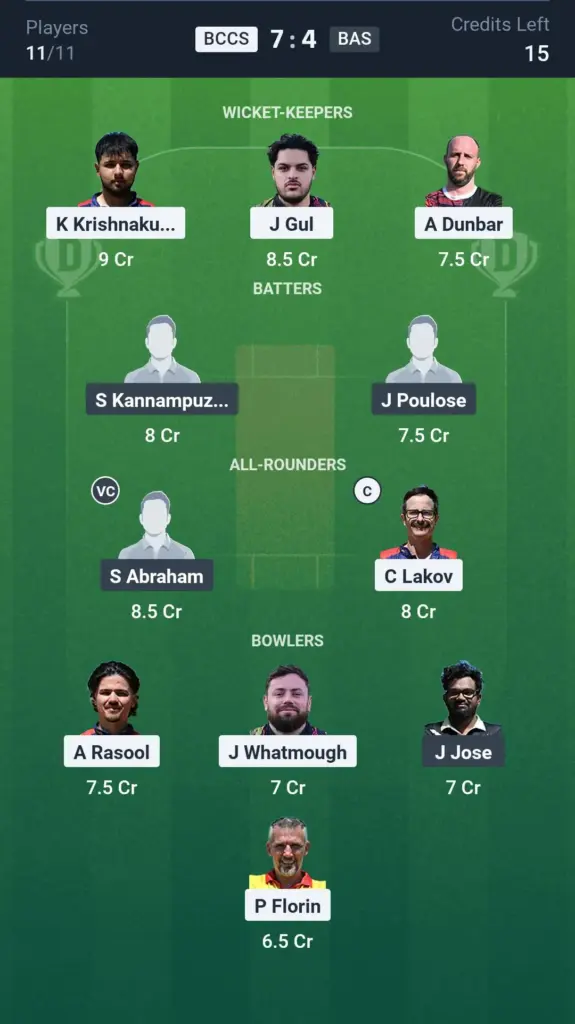 BCCS vs BAS Grand League Team