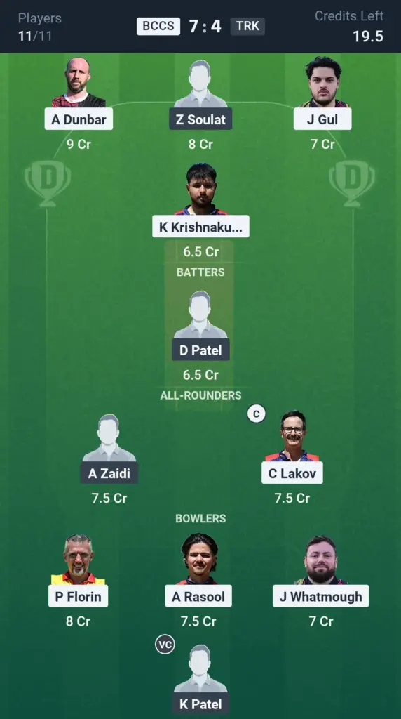 BCCS vs TRK Grand League Team