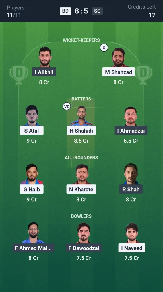 BD vs SG Small League Team