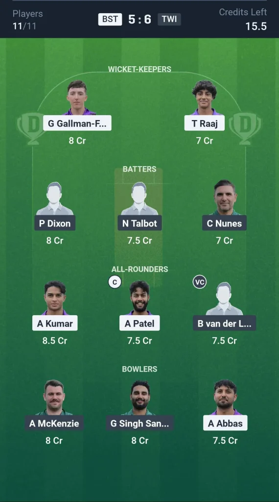 BST vs TWI Grand League Team