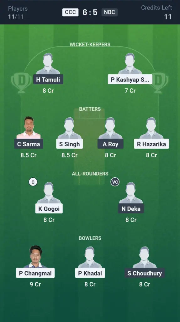 CCC vs NBC Grand League Team