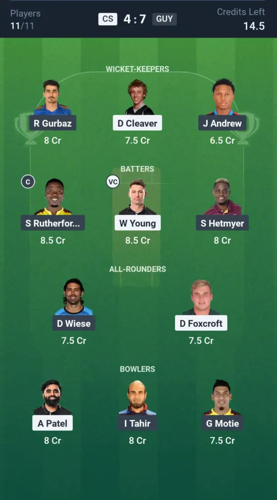 CS vs GUY Grand League Team