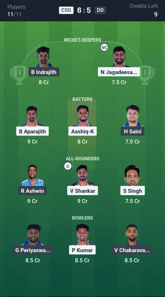 CSG vs DD Grand League Team